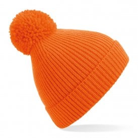 Beechfield Engineered Knit Ribbed Pom Pom Beanie