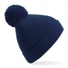 Beechfield Engineered Knit Ribbed Pom Pom Beanie