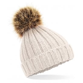 Beechfield Infant/Junior Fur Pom Pom Chunky Beanie