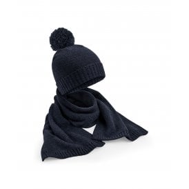 Beechfield Knitted Scarf and Beanie Gift Set