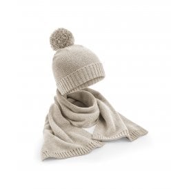 Beechfield Knitted Scarf and Beanie Gift Set