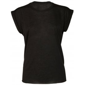 Bella+Canvas Women's Flowy Muscle Tee with Rolled Cuff