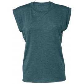 Bella+Canvas Women's Flowy Muscle Tee with Rolled Cuff