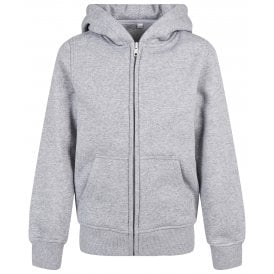 Build Your Brand Organic Kids Basic Zip Hoodie