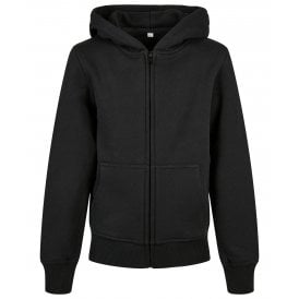 Build Your Brand Organic Kids Basic Zip Hoodie