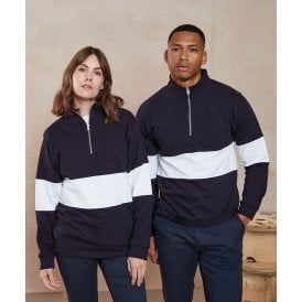 Front Row Panelled ¼ Zip