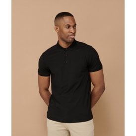 Stretch polo shirt with wick finish