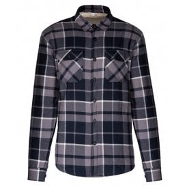 Kariban Sherpa-lined Checked Shirt Jacket