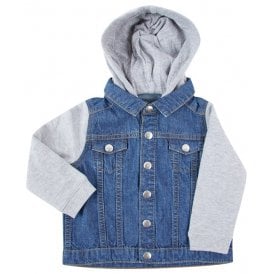 Larkwood Denim Jacket with Fleece Hood and Sleeves