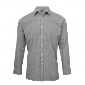 Premier Microcheck (Gingham) Long Sleeve Cotton Shirt