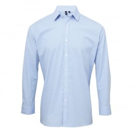 Premier Microcheck (Gingham) Long Sleeve Cotton Shirt