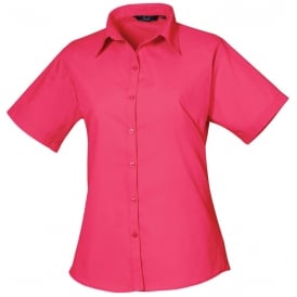 Premier Women's Short Sleeve Poplin Blouse