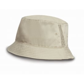 Result Deluxe Washed Cotton Bucket Hat with Side Mesh Panels