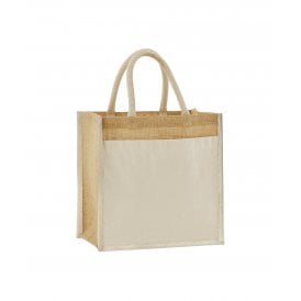 Westford Mill Cotton Pocket Natural Starched Jute Midi Tote