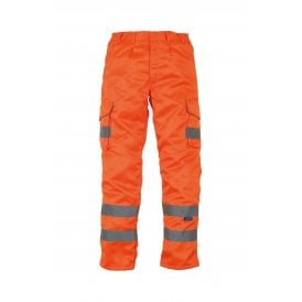 Hi vis polycotton cargo trousers with knee pad pockets (HV018T/3M)