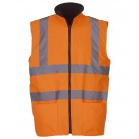 Hi vis reversible fleece bodywarmer (HV008F)