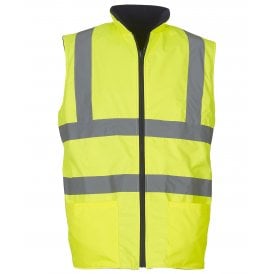 Hi vis reversible fleece bodywarmer (HV008F)